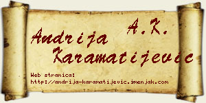 Andrija Karamatijević vizit kartica
